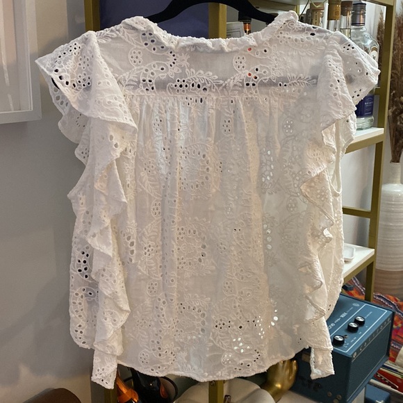THE KOOPLES Flowy Ruffled Eyelet button top - Picture 5 of 5